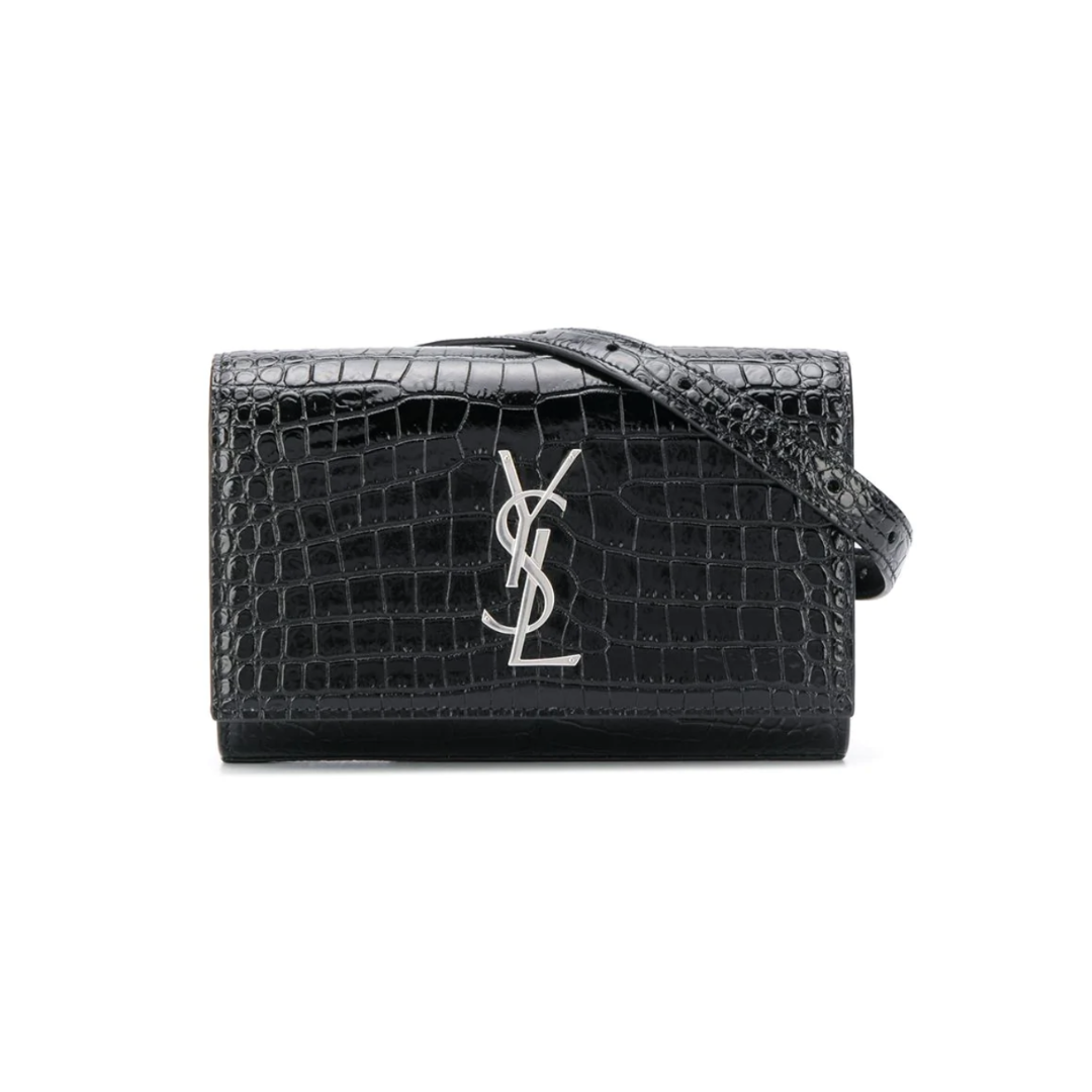 SAINT LAURENT KATE CROCODILE BELT BAG