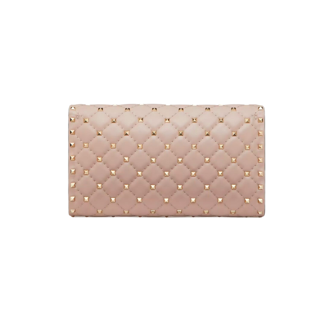 VALENTINO ROCKSTUD SPIKE SHOULDER BAG (NUDE)