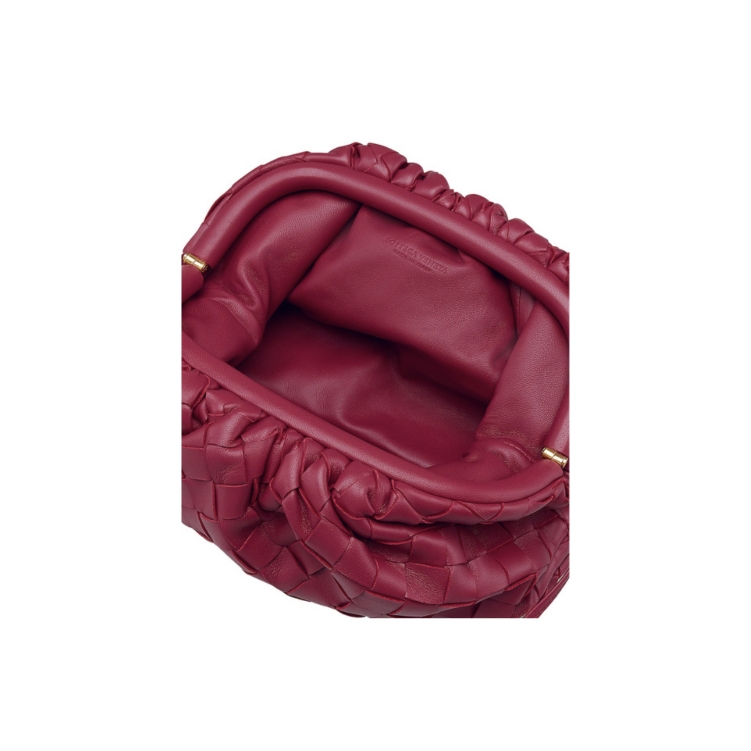 BOTTEGA VENETA MINI WOVEN CLUTCH (BURGUNDY)