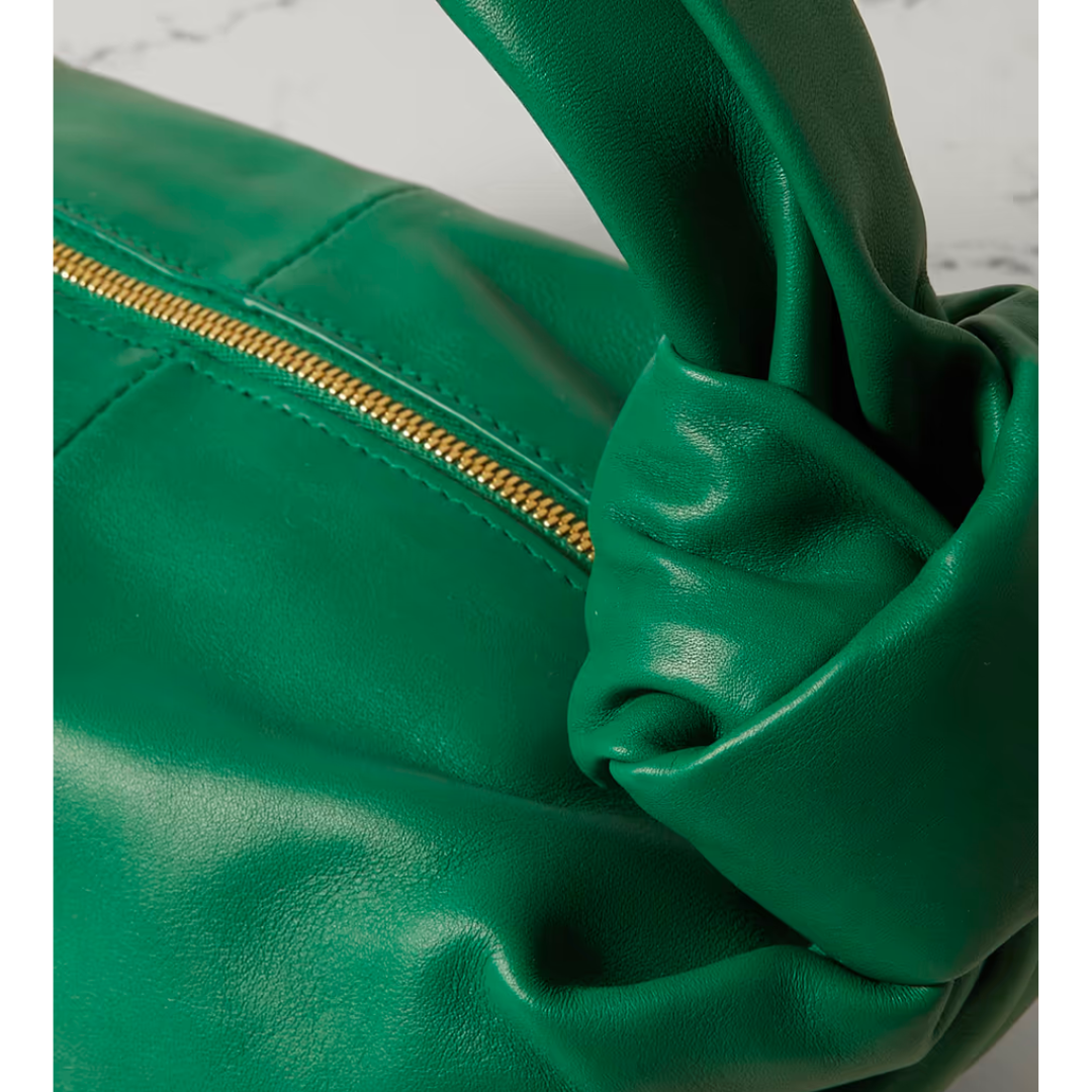 BOTTEGA VENETA MINI KNOTTED LEATHER TOTE (GREEN)