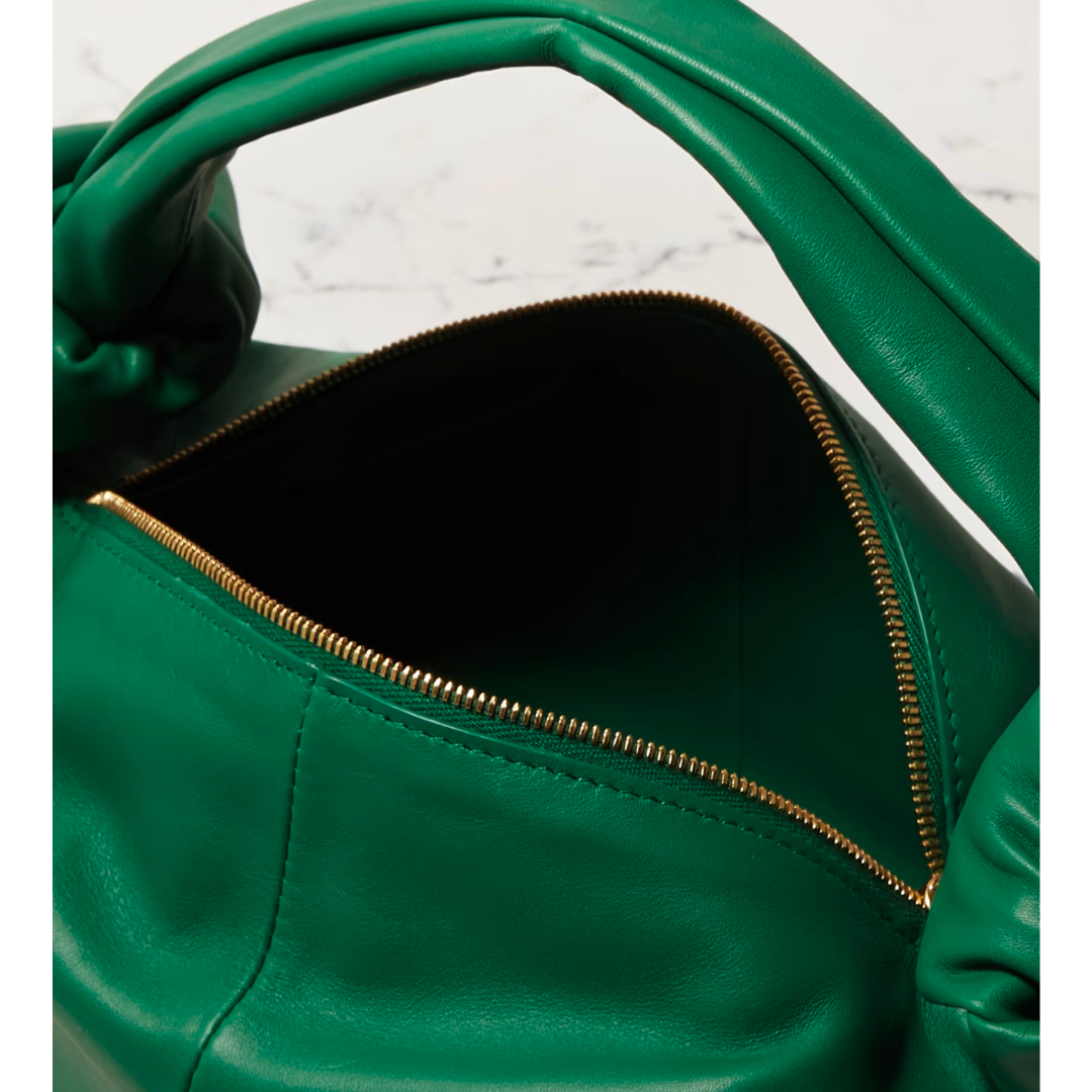 BOTTEGA VENETA MINI KNOTTED LEATHER TOTE (GREEN)